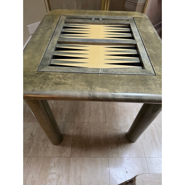 Unique Vintage Goatskin Card/Backgammon Table For Sale - Image 10 of 10