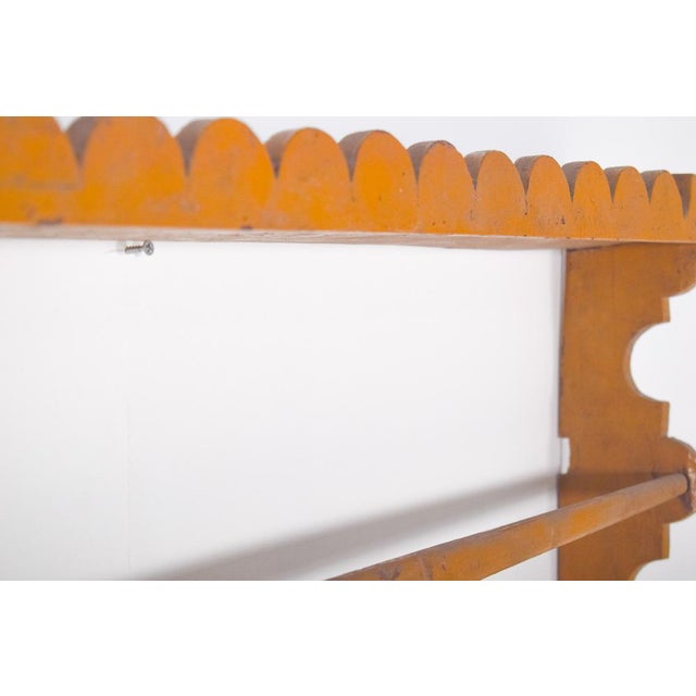 Rustic Portuguese Yellow Wooden Plate Rack, 1950 For Sale - Image 6 of 9