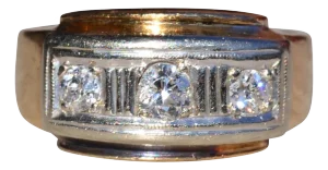 The Lodore: Gentlemen's 14K Two Tone Gold Diamond Ring