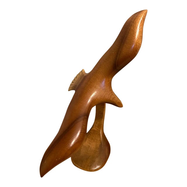 Mid Century Modern Wooden Bird in Flight Sculpture For Sale