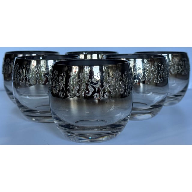 Glass Mid-Century Dorothy Thorpe Style Color Fade Roly Poly Glasses - Set of 6 For Sale - Image 7 of 9