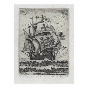 Stanley Harrod Treasure Ship Etching