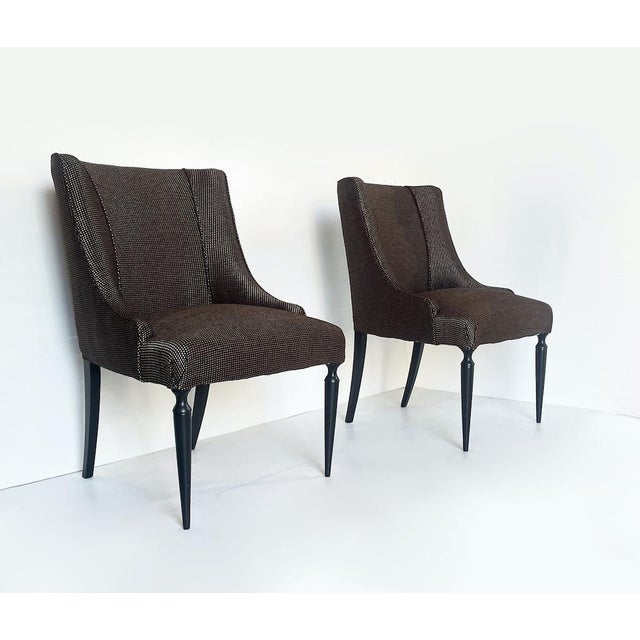 Set of Brown Fabric Armchairs, 1950s For Sale - Image 14 of 14