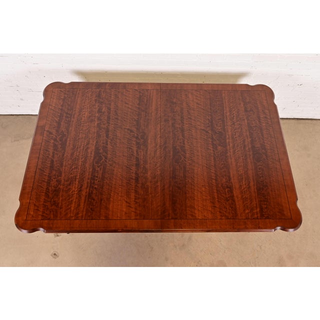 Ethan Allen Queen Anne Solid Cherry Wood Extension Dining Table, Newly Refinished For Sale - Image 9 of 15