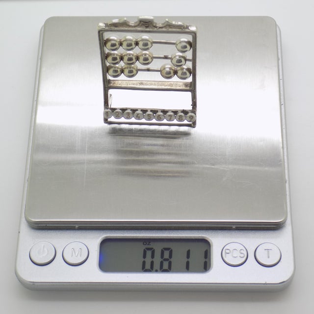 Vintage Italian Handmade Silver Abacus Figurine, 1970s For Sale - Image 9 of 11