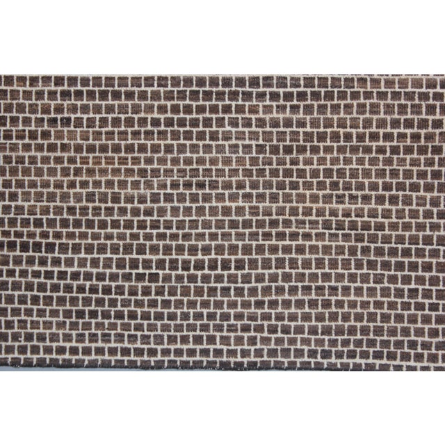 Modern Hand Knotted Modern Style Runner - 3'8" X 10'3" For Sale - Image 3 of 4