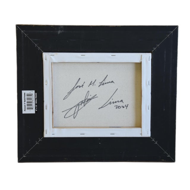 Soft Blue Bouquet of Flowers Oil Painting Including the Antiqued Gold Wood Frame For Sale In Los Angeles - Image 6 of 7