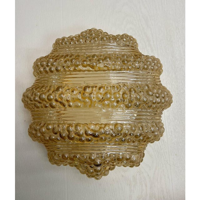 Amber Bubble Glass Flush Mount in the style of Helena Tynell, 1960s For Sale - Image 4 of 15