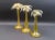 Mid-Century Modern Mid 20th Century Signed Murano Italy Gold Fleck Glass Palm Tree Candlestick Candleholders- Set of 3 For Sale - Image 3 of 9