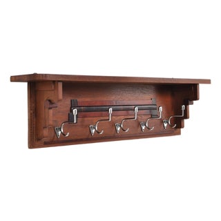 Art Deco Coat Rack in Oak, 1930s For Sale