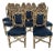 1900 Italian Rococo Gilded Beech Black Velvet Chairs – Set of 8pcs For Sale