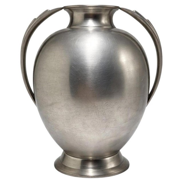 Swedish Art Deco Pewter Vase attributed to GAB Guldsmedsaktiebolaget, 1936 For Sale - Image 9 of 9