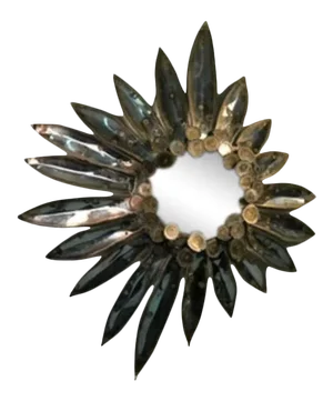 Rain Drop Wall Mirror With Sunburst Design by Curtis Jere