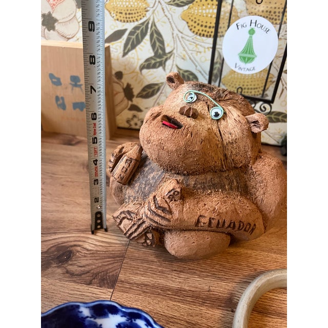 Wood Wooden Carved Monkey Figure Sculpture From Ecuador For Sale - Image 7 of 8