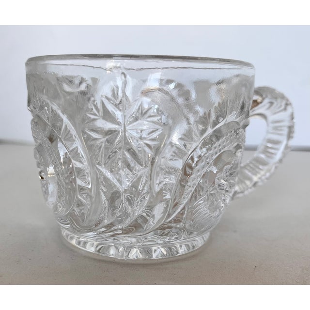 Vintage l.e. Smith Glass Pinwheel and Stars Punch Glasses - Set of 18 For Sale - Image 10 of 11