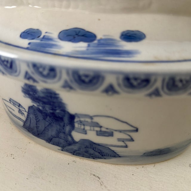 1980s 1980s Blue & White Export Duck Tureen For Sale - Image 5 of 6