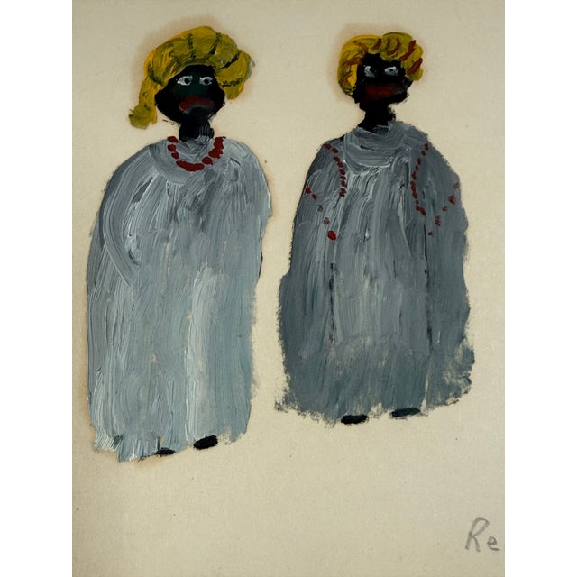 1992 painting by Seattle outsider artist Ree Brown (American, 1927-2014). Gouache on paper. Measures approximately 6” w x...
