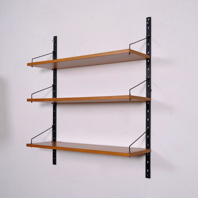 Scandinavian Wall-Mounted Bookcase, 1960s For Sale - Image 3 of 18