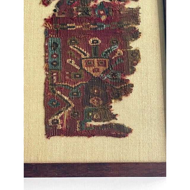 Brown Two Framed Pre-Columbian Textile Fragment Chimu Chancay Culture Peru For Sale - Image 8 of 10