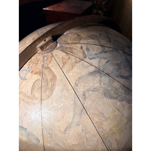 Blue 19th Century Antique Italian Celestial Globe on Turned Wood Floor Stand For Sale - Image 8 of 18