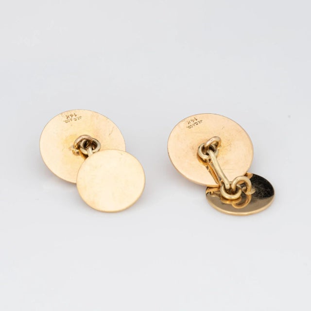 Art Deco J.E. Caldwell Fox Cufflinks Vintage 14k Yellow Gold Estate Fine Animal Jewellery - 2 Pieces For Sale - Image 3 of 4
