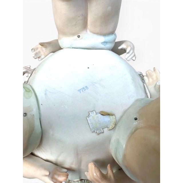 1950's Lenwile Ardalt Porcelain 3 Cherub Floral Planter Vase For Sale - Image 13 of 16