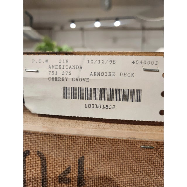 Vintage American Drew Cherry Grove Armoire For Sale - Image 11 of 13