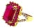 Bochic “Orient” Vintage Natural Ruby & Amethyst Ring Set In 18K Gold & Silver For Sale