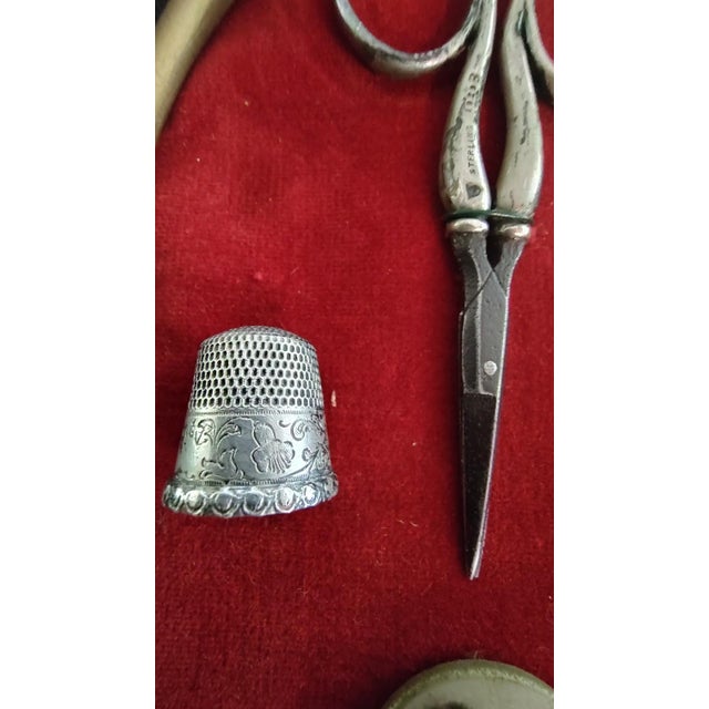 Victorian Antique Sterling Sewing Kit For Sale - Image 3 of 8
