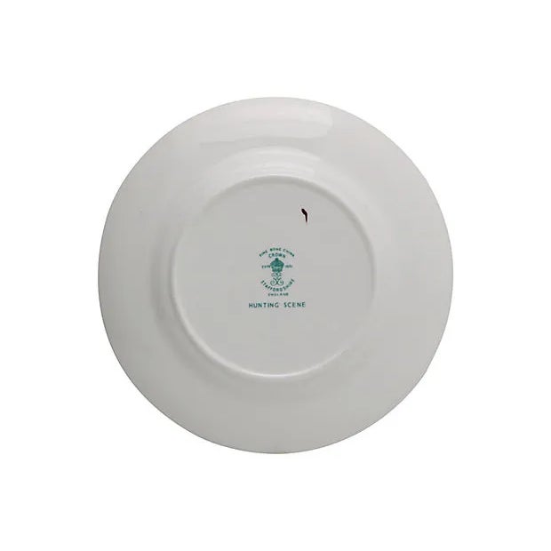 Crown Staffordshire English "Hunting Scene" cake / bread and butter plate. Maker's mark on underside. Light wear.