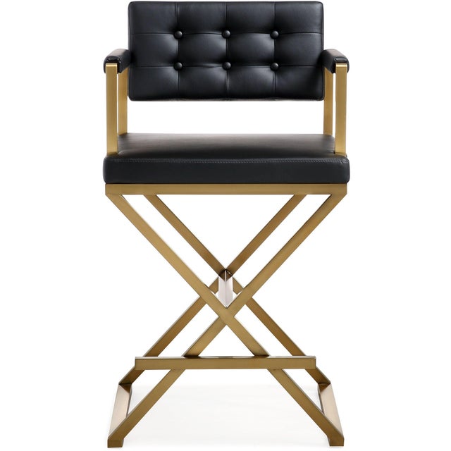 Furnish your kitchen or bar area in contemporary style with the Director stool. The gold solid stainless steel frame...