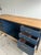 Refinished Solid Cherry Wood 72” Storage Credenza / Tv Console – Dark Navy For Sale - Image 4 of 5