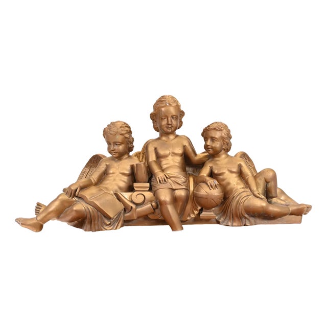 Italian Carved Cherub Trio, 1880 For Sale