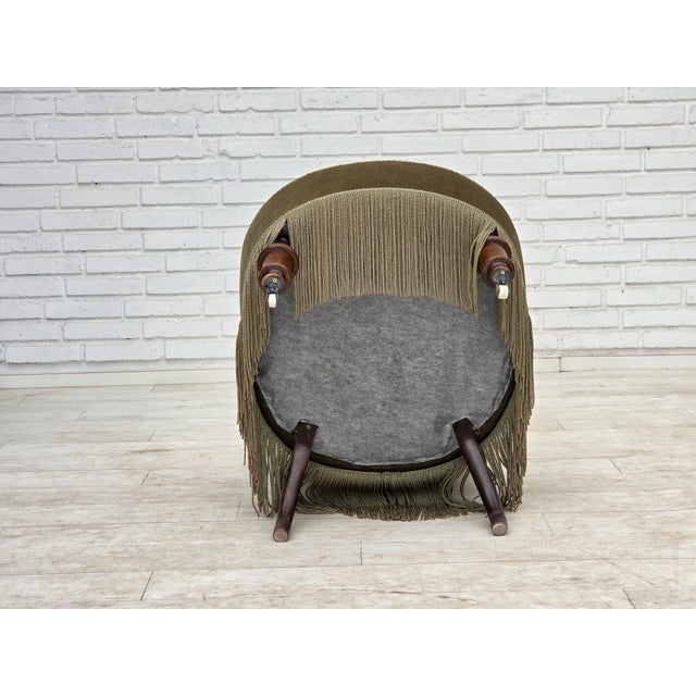 Danish Easy Chair in Green Furniture Velour, 1960s For Sale - Image 15 of 16