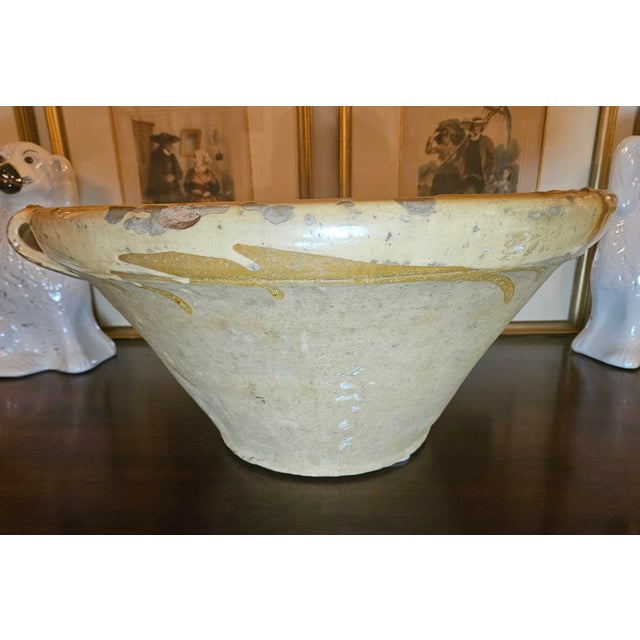 A Monumental 19th Century French Tian Bowel With 2 Loop Handles and Beautiful Poor Spout For Sale In Charlotte - Image 6 of 18