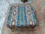Blue Orange Rug Print Fabric Upholstered Square Coffee Table For Sale - Image 4 of 9