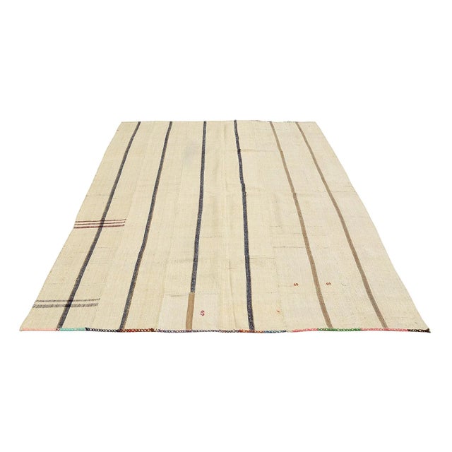 Handwoven vintage modern kilim rug from Adana region of Turkey. Approximatelly 50-60 years old. In very good condition.