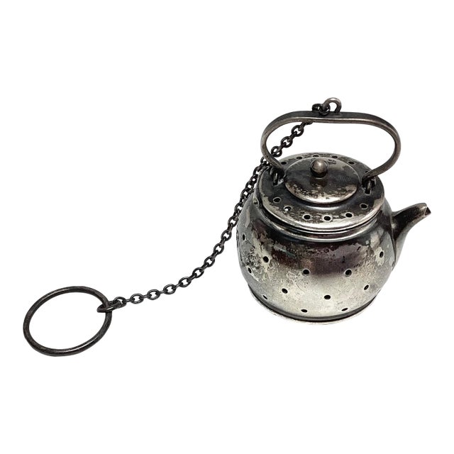 Vintage Sterling Silver Tea Pot Shape Tea Infuser Tea Ball For Sale