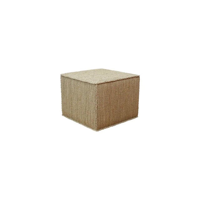 Natural woven pouf/side table in braided abaca. The pouf can easily be moved around to serve as seating, ottoman or...