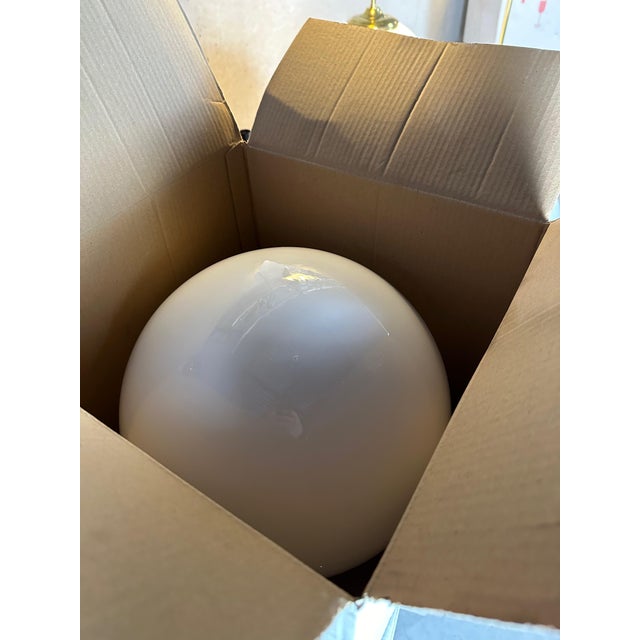 Art Deco Hanging Lamp in Opaline and Brass For Sale - Image 10 of 15