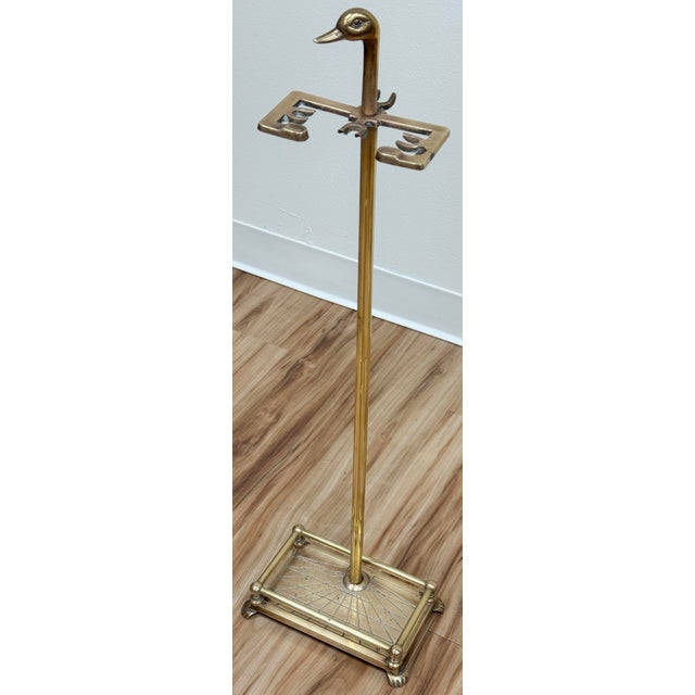 Mid 20th Century Vintage Brass Mallard Duck Fireplace Tool Set on Stand For Sale - Image 5 of 11
