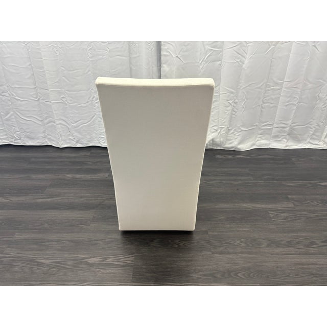 Linen Rh Ellison High-Back Fabric Dining Side Chair Performance Linen Weave — Natural Recessed Caster Base For Sale - Image 8 of 13