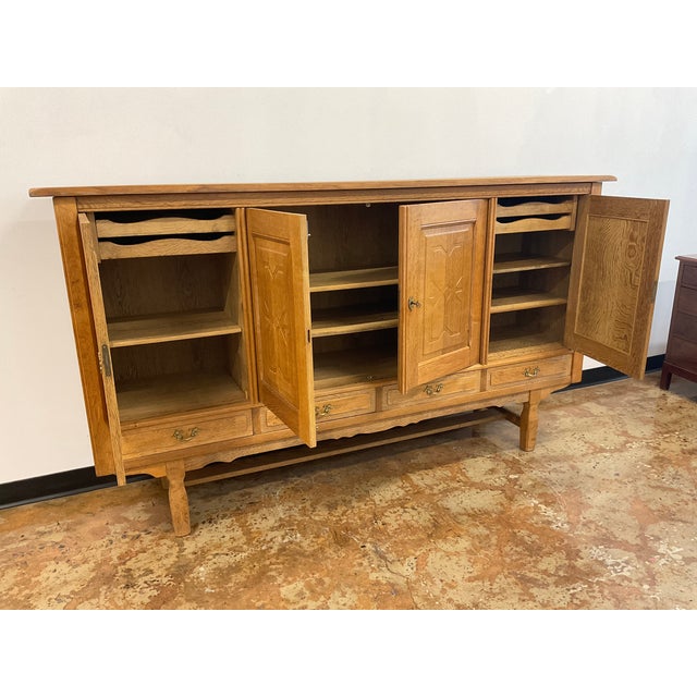 Wood 1970s Mid-Century Danish Oak Sideboard by Henning Kjaernulf, Attributed For Sale - Image 7 of 15