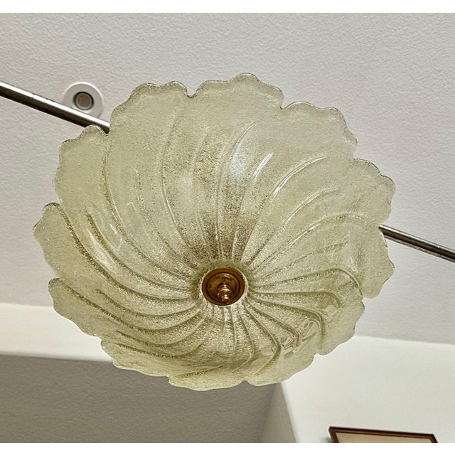 Murano Gold Rugiadoso Glass Semi Flush Mount Ceiling Light For Sale - Image 4 of 18
