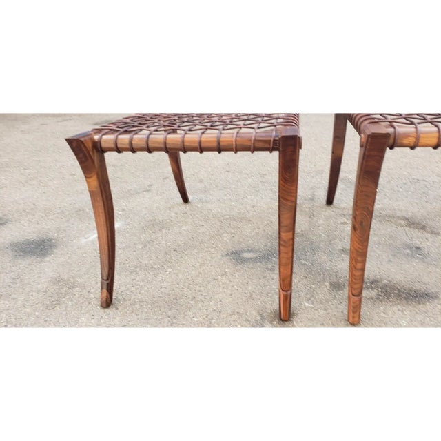 Wood Vintage Solid Walnut Klismos Ottomans For Sale - Image 7 of 7