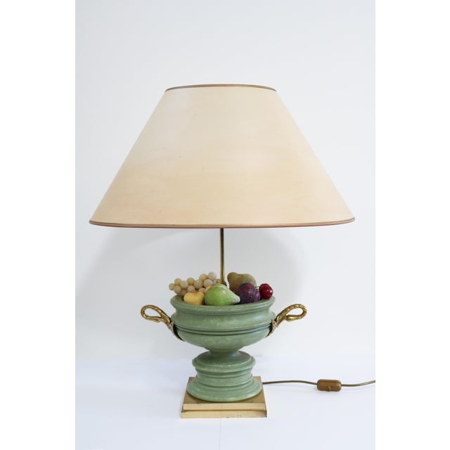 Large Hollywood Regency Table Lamp with Fruit Bouquet, Italy, 1970s For Sale - Image 13 of 13