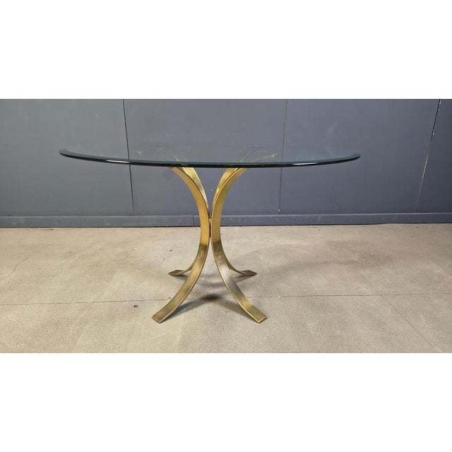 Vintage Brass Dining Table and Chairs from Belgochrom, 1970s, Set of 5 For Sale - Image 4 of 14