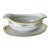 Early 20th Century Noritake Sedan Gravy Boat Attached Underplate Nippon Hand Painted M Wreath Excellent Condition For Sale