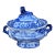 Antique Pearlware Blue Transfer Decorated Sauce Tureen With Lid, "Hindoo Pagodas" Circa 1820's For Sale