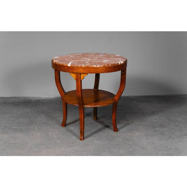 Wood Art Nouveau Side Table in Oak For Sale - Image 7 of 18